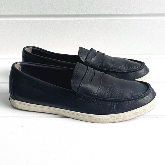 Cole Haan Men's Black GrandPro Rally Leather Penny Loafers Size 8 1/2 - Picture 1 of 11